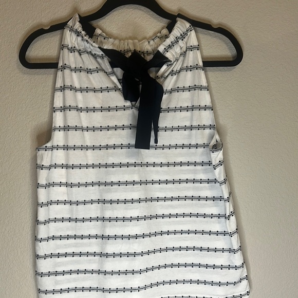 Women's White and Black Striped Top - Picture 2 of 5